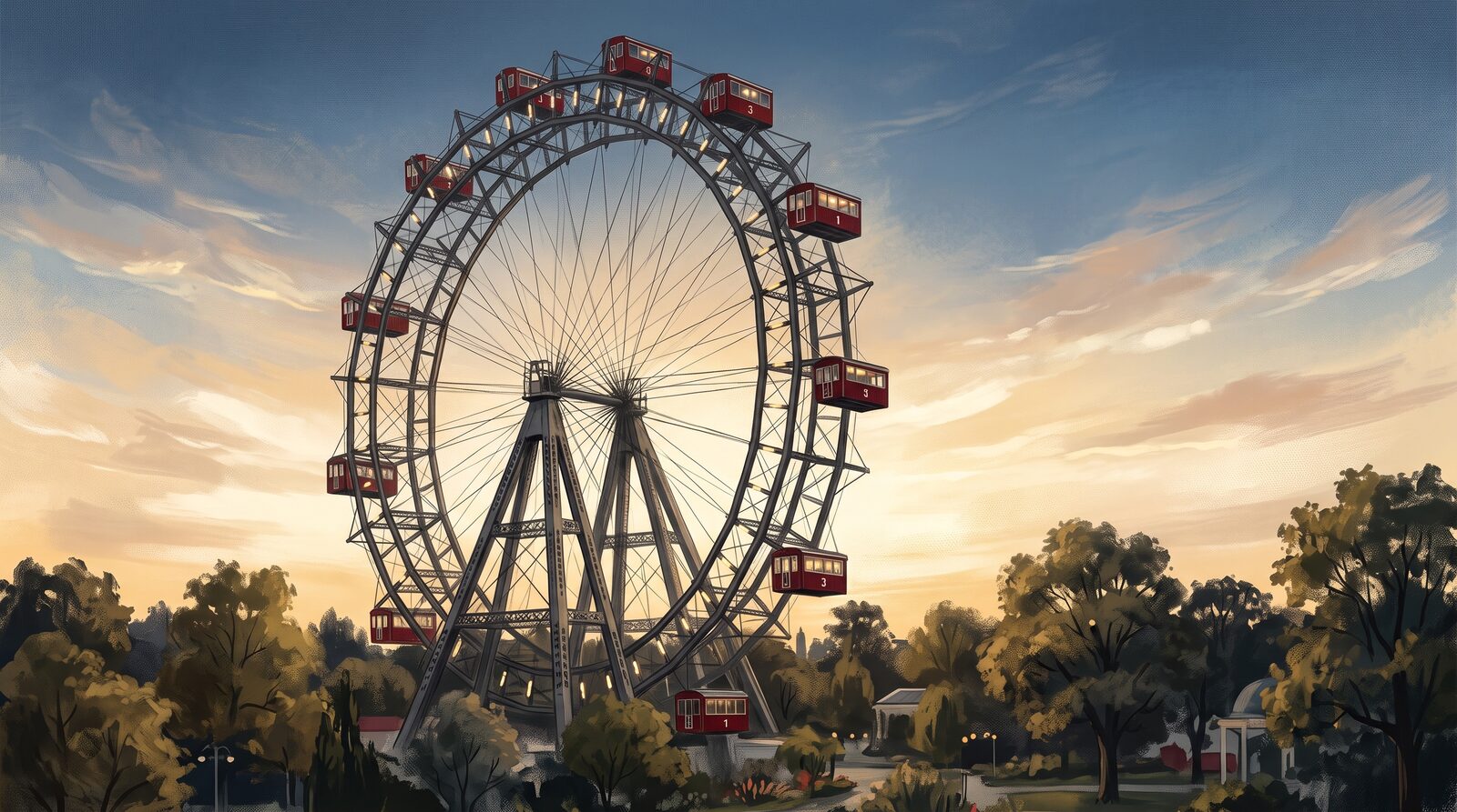 Wien — Riesenrad im Prater (Illustration)